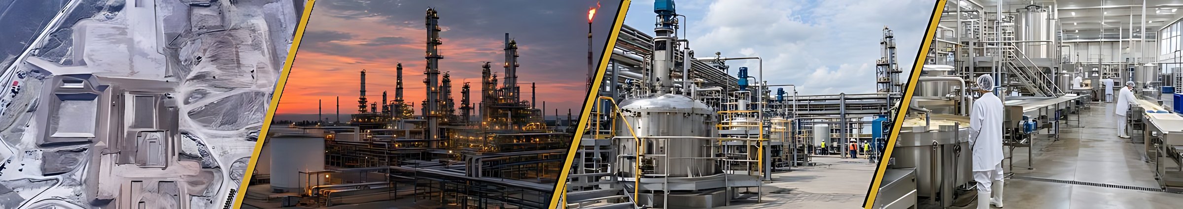 Industries served by the Thorpe family of companies: critical minerals, refineries, chemical and food manufacturing